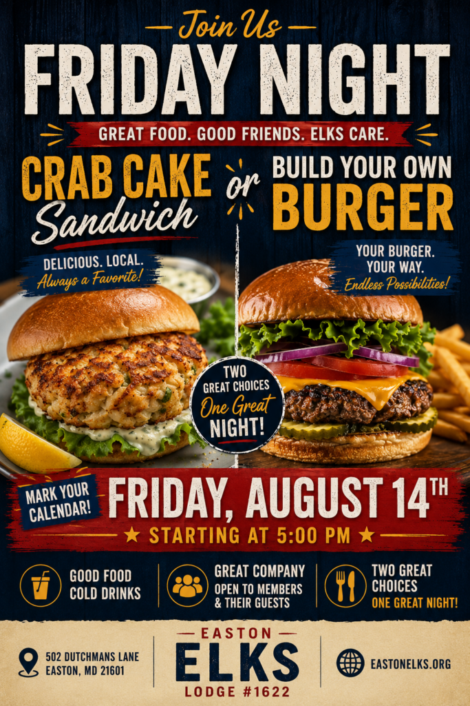 Friday Night Crab Cake/Burger Night!